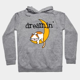 Dreaming cat with moon Hoodie